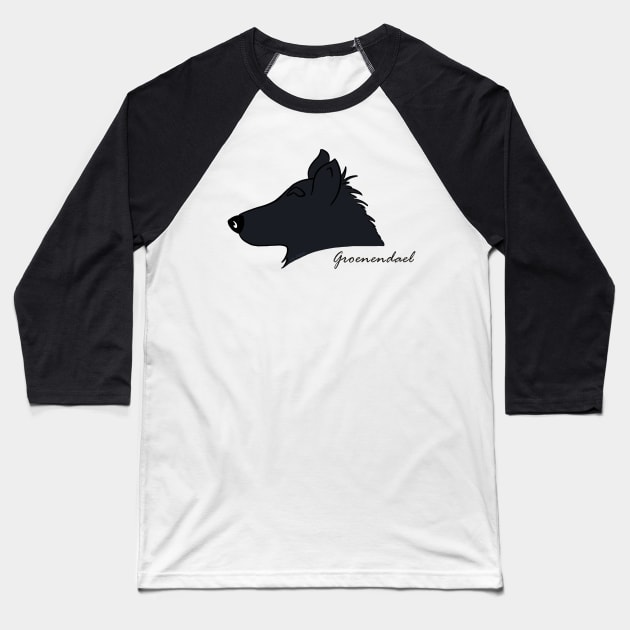 Groenendael silhouette Baseball T-Shirt by LivHana